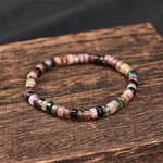 Buddha Stones Multicolor Tourmaline Protection Faceted Tablet Bead Bracelet