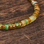 Buddha Stones Natural Green Agate Faceted Rondelle Healing Bracelet
