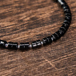 FREE Today: Calm and Spiritual Awareness Amethyst Tiger's Eye Rose Quartz Blue Spot Jasper Black Obsidian Flat Bead Bracelet