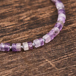 FREE Today: Calm and Spiritual Awareness Amethyst Tiger's Eye Rose Quartz Blue Spot Jasper Black Obsidian Flat Bead Bracelet