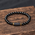 FREE Today: Protection and Transformation Black Obsidian Black Tourmaline Minimalist Round Bead Bracelet
