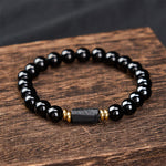 FREE Today: Protection and Transformation Black Obsidian Black Tourmaline Minimalist Round Bead Bracelet