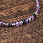 FREE Today: Positive and Self Care Natural Lapis Lazuli Amethyst Frosted Stone Bead Bracelet