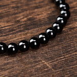 FREE Today: Protection and Transformation Black Obsidian Black Tourmaline Minimalist Round Bead Bracelet