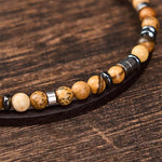Buddha Stones Lapis Lazuli Truth Double Wrap Leather Bracelet