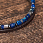 Buddha Stones Lapis Lazuli Truth Double Wrap Leather Bracelet