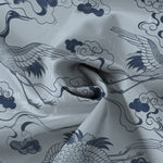 Buddha Stones Crane Cloud Wave Sketch Pattern Buttons Breathable Men's Short Sleeve Shirt