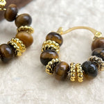 Buddha Stones Natural Tiger Eye Courage Earrings
