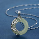 Buddha Stones Natural White Jade Koi Lucky Necklace
