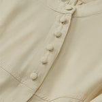 Buddha Stones Lace-up Buttons Design Women's Three Quarter Sleeve Shirt