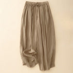 Buddha Stones Casual Loose Double Layer 7-8 Length Cropped Pants Women's Pants With Pockets