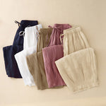 Buddha Stones Casual Loose Double Layer 7-8 Length Cropped Pants Women's Pants With Pockets