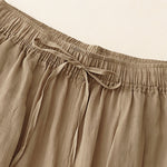Buddha Stones Casual Loose Double Layer 7-8 Length Cropped Pants Women's Pants With Pockets