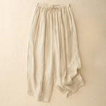 Buddha Stones Casual Loose Double Layer 7-8 Length Cropped Pants Women's Pants With Pockets