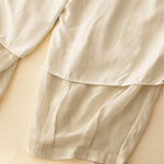 Buddha Stones Casual Loose Double Layer 7-8 Length Cropped Pants Women's Pants With Pockets
