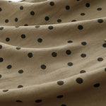 Buddha Stones Summer Polka Dot V-Neck Lace-up Women's Knee Length Dress With Pockets