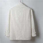 Buddha Stones Spring Casual Minimalist Solid Lapel Ramie Men's Kimono