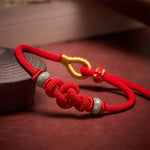 Buddha Stones Red String Ruyi Knot Protection Bracelet