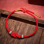 Buddha Stones Red String Ruyi Knot Protection Bracelet