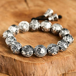 Buddha Stones Copper Bagua Yin Yang Harmony Round Bead Bracelet