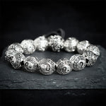 Buddha Stones Copper Bagua Yin Yang Harmony Round Bead Bracelet
