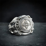 Buddha Stones Copper Vajra Open Strength Ring