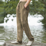 Buddha Stones Cotton Geometric Tribal Pattern Men's Tapered Pants With Pockets