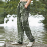 Buddha Stones Cotton Oriental Dragon Cloud Pattern Men's Tapered Pants With Pockets