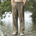 Buddha Stones Cotton Bohemian Bandana Pattern Men's Tapered Pants With Pockets