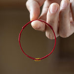 Buddha Stones Copper Coins Hand-Woven Red Multicolor String Luck Bracelet