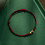 Buddha Stones Copper Coins Hand-Woven Red Multicolor String Luck Bracelet