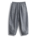 Buddha Stones Summer Casual Minimalist Drawstring Solid Cropped Pants Men's Harem Pants With Pocket