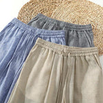 Buddha Stones Summer Casual Minimalist Drawstring Solid Cropped Pants Men's Harem Pants With Pocket
