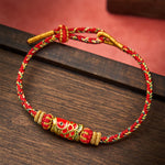Buddha Stones Koi Fish Luck Hand-Woven String Bracelet