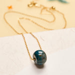Buddha Stones Natural Agate Peace Buckle Generosity Pendant Copper 925 Sterling Silver Chain Necklace