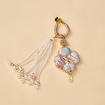 Buddha Stones Song Brocade Four Leaf Clover Fu Character Lucky Fortune Wealth Tassel Keychains