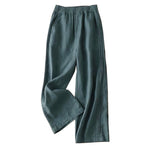 Buddha Stones Casual Plain Color Side Pleats Rayon Women's Wide Leg Pants With Pockets