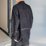 Furry Fringe Irregular Jacquard Shirt