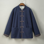 Fleece Lined Warm Padded Frog Button Hanfu Cardigan