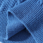 Men's casual Solid Cable slim fit stand collar sweater