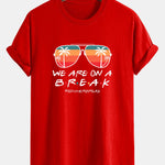 Regular Fit Sunglasses Palm Tree Print Cotton T-Shirt