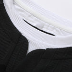 Relax Fit 2 In 1 Letter Jacquard Notched Collar Sweatshirt