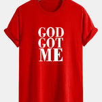 Regular Fit God Got Me Print Cotton T-Shirt