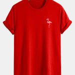 Regular Fit Flamingo Print Cotton T-Shirt