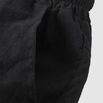 Men's solid color cotton-linen casual vacation short-sleeved shirt and shorts set