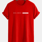 Regular Fit Balance Stripe Print Cotton T-Shirt