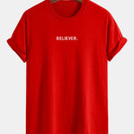Regular Fit Believer Print Cotton T-Shirt