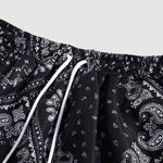 Men's Retro Paisley Print Casual Short Sleeve Shirt Shorts Set