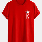 Regular Fit Crown King Print Cotton T-Shirt