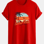 Regular Fit Summer Holiday Print Cotton T-Shirt